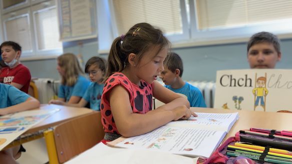 Pasování prvňáčků na čtenáře.