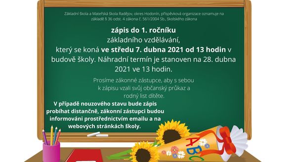 Zápis do prvního ročníku ZŠ